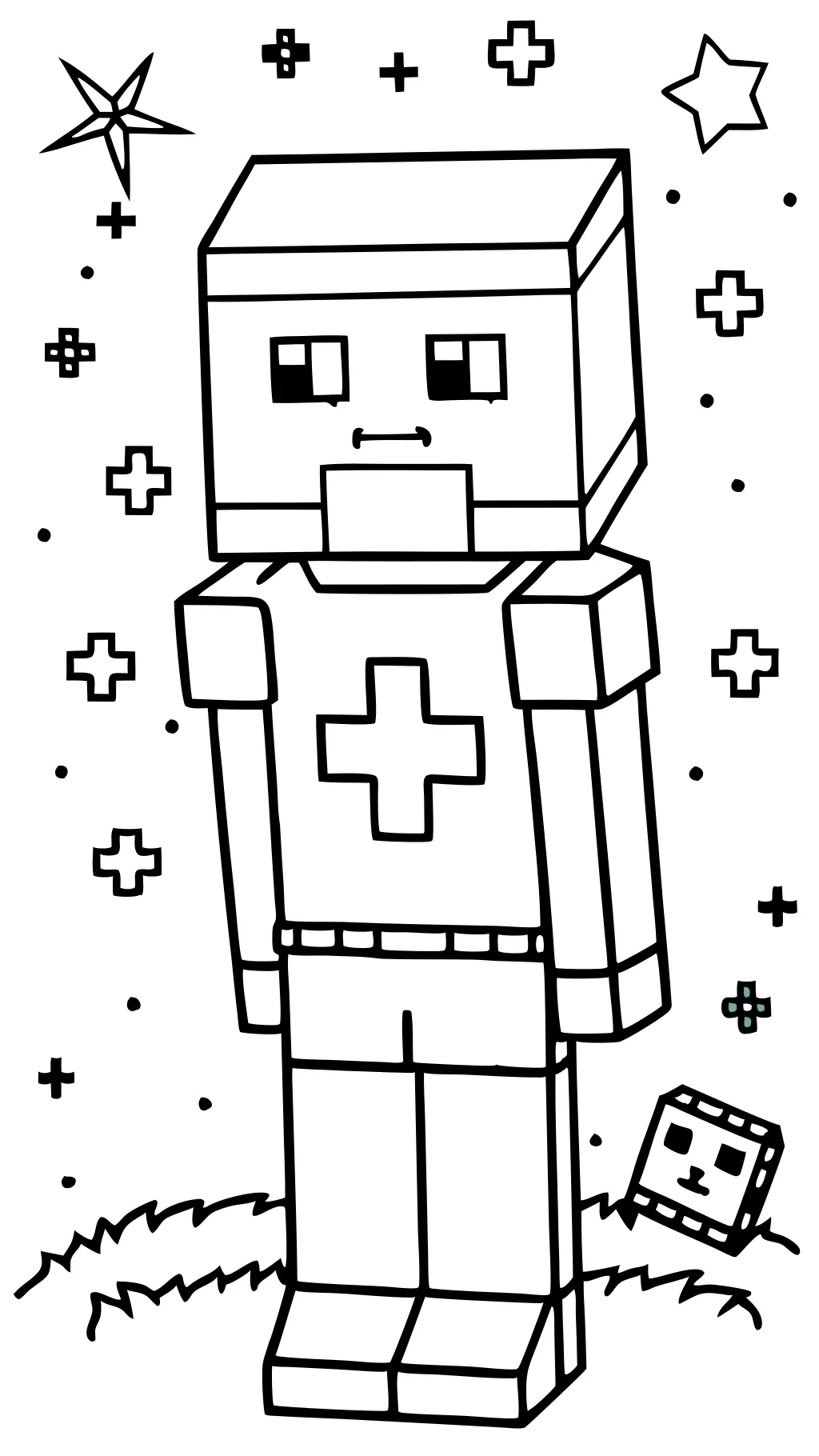 coloriage de zombie minecraft